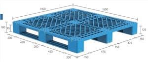 1500x1400x125mm ενισχυμένη πλαστική παλέτα χάλυβα